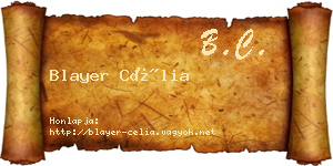Blayer Célia névjegykártya